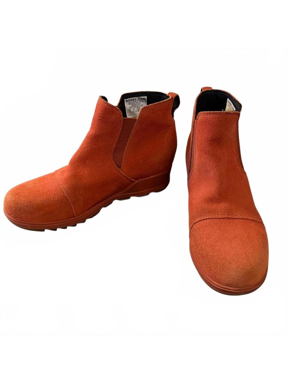 Sorel Women's Suede Ankle Boots in Rust Orange